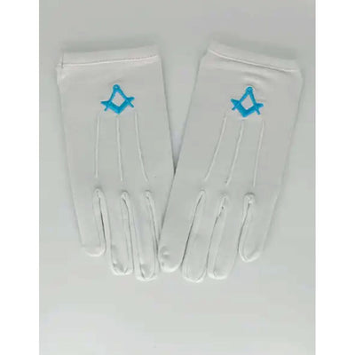 Quality Regalia 100% Cotton White Craft Masonic Sq & Compass Lodge Gloves