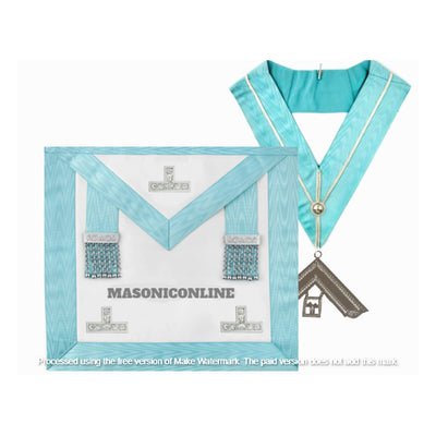 Masonic Worshipful Master Apron + Craft Past Master WM Collar +Jewel, BRAND NEW