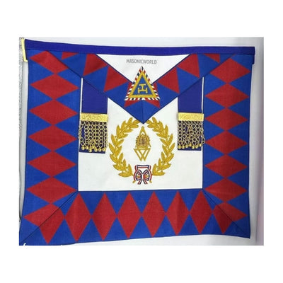FRENCH MASONIC ROYAL ARCH GRAND OFFICER APRON LAMBSKIN LEATHER BUNDLE SET NEW