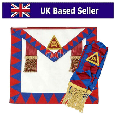 Masonic Regalia Lambskin Leather Masonic Royal Arch Principal apron & Sash