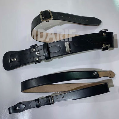 Sam Black Belt / Sam Shoulder Strap Leather ,Chrome buckle Quick Release Clip-on