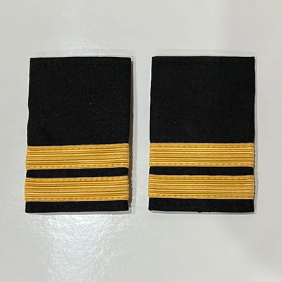 Pilot Captain,Gold Strips Epaulettes,Pilot Airline,Merchant Marine 2 Bars. Pair.