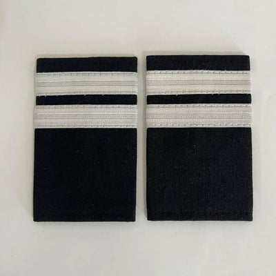 Pilot Captain,Silver Strips Epaulettes,Pilot Airline,Merchant Marine 2 Bars