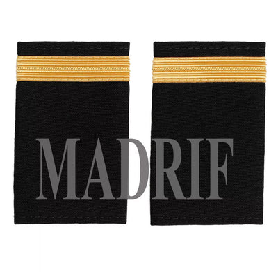 Pilot Captain,Gold Strips Epaulettes,Pilot Airline,Merchant Marine 1 Bars. Pair.
