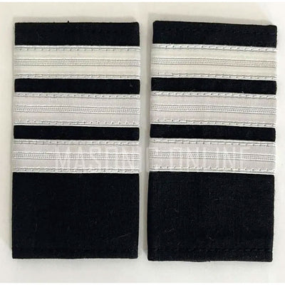 Pilot Captain,Silver Strips Epaulettes,Pilot Airline,Merchant Marine 3 Bars