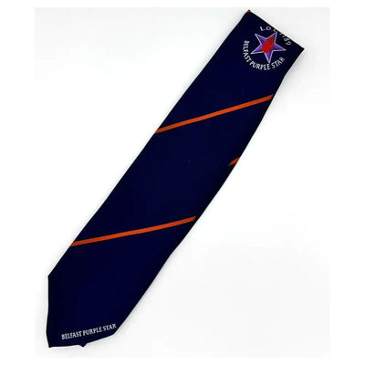 BELFAST PURPLE STAR L.O.L 1189 TIE BLUE/ORANGE BRAND NEW TOP QULAITY