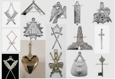 MASONIC REGALIA JEWELS MASONIC CRAFT OFFICER COLLAR JEWELS (ALL RANKS) BRAND NEW