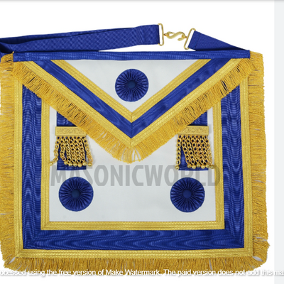 Masonic Craft Provincial Full Dress Apron Blue Rosettes Lambskin