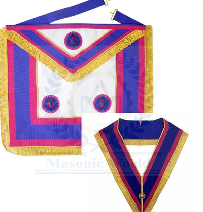 MASONIC REGALIA MARK PROVINCIAL DRESS ROSETTES FULL SET LAMBSKIN FREE GLOVES NEW